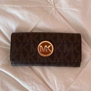 Michael Kors PVC Leather Fulton Flap Continental Wallet